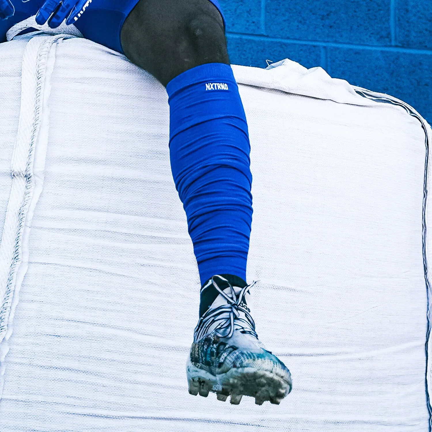 Scrunch Football Socks Blue