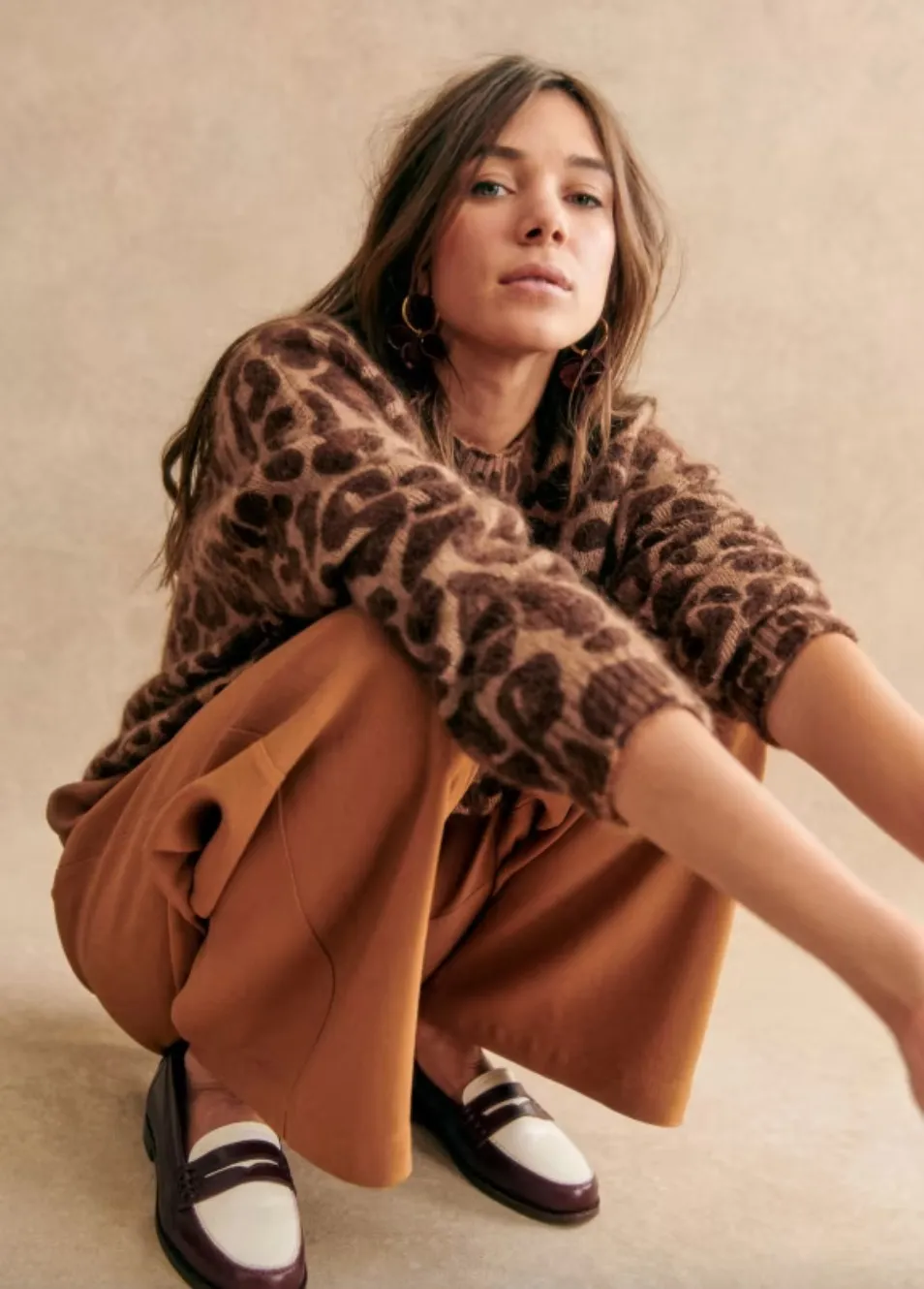 SEZANE | Leopard Patterns U-Neck, High-Neck, V-Neck, and Crew Neck - SHOP NOW