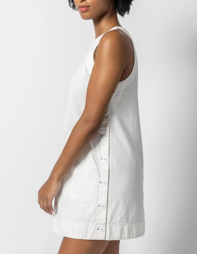 Side Button Canvas Dress | Lilla P