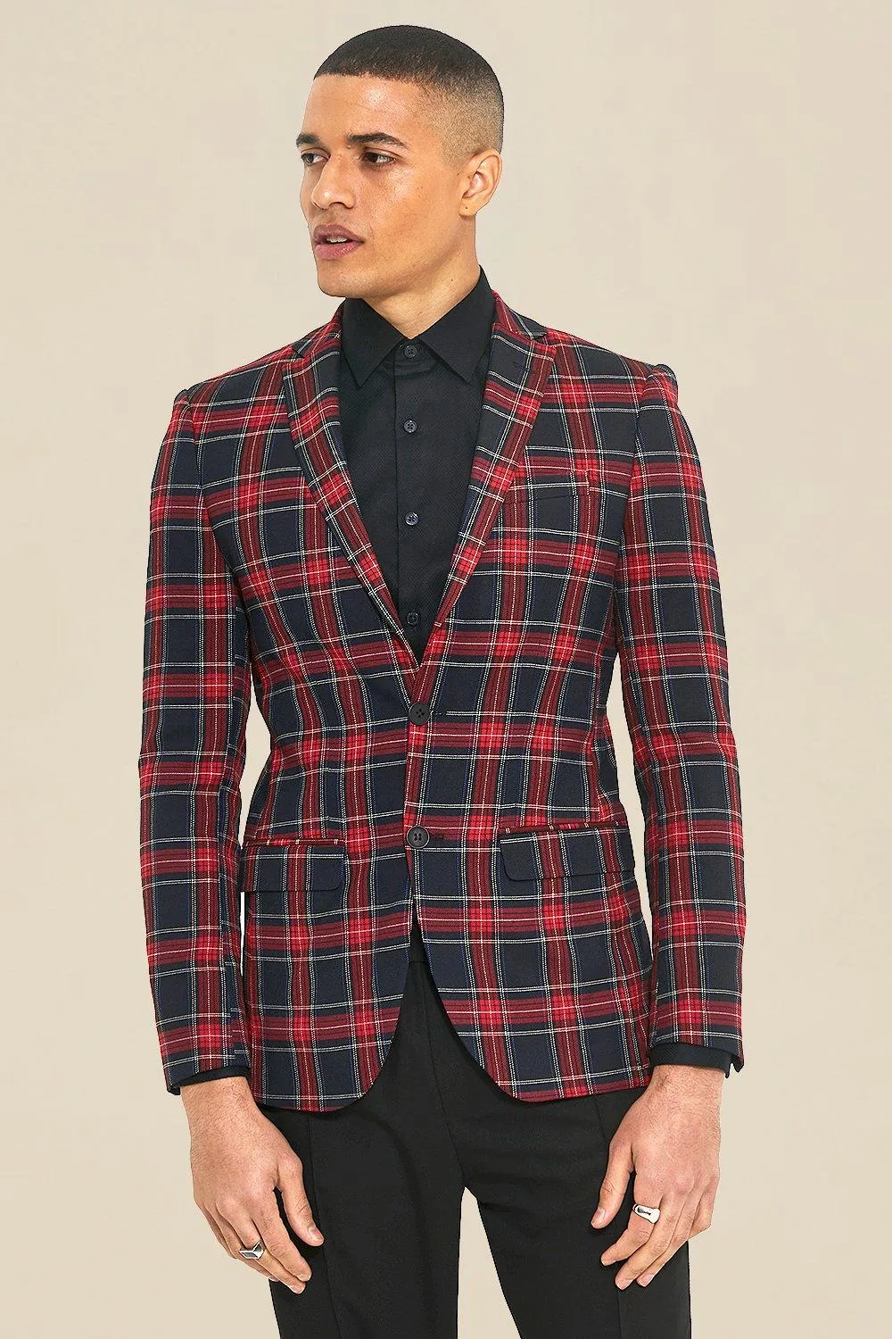 Skinny Tartan Blazer