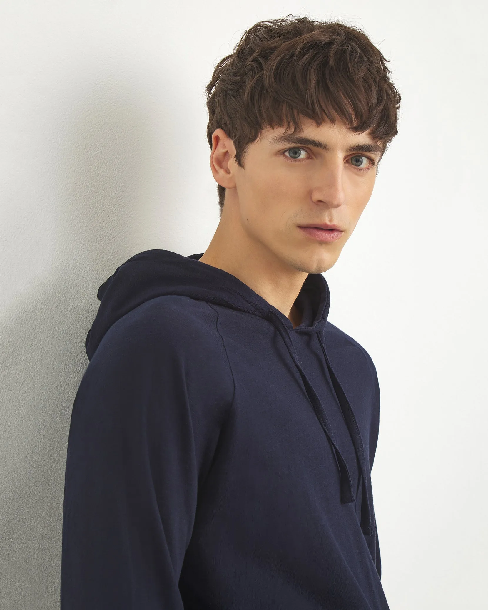 Slub Pull-Over Hoodie | Deep Navy