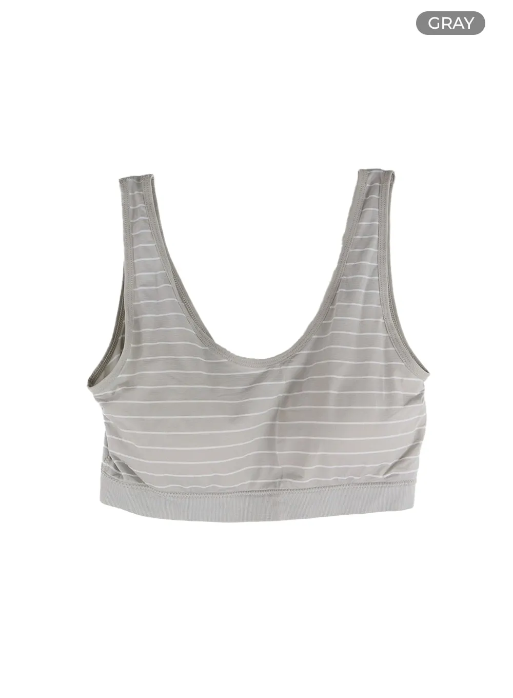 Striped Padded Sports Bra OM408