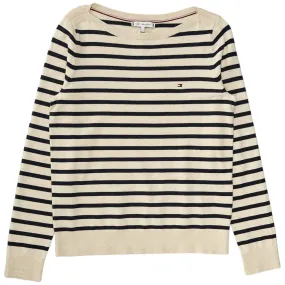 Tommy Hilfiger Ecru/Navy Stripe Boat Neck Sweater