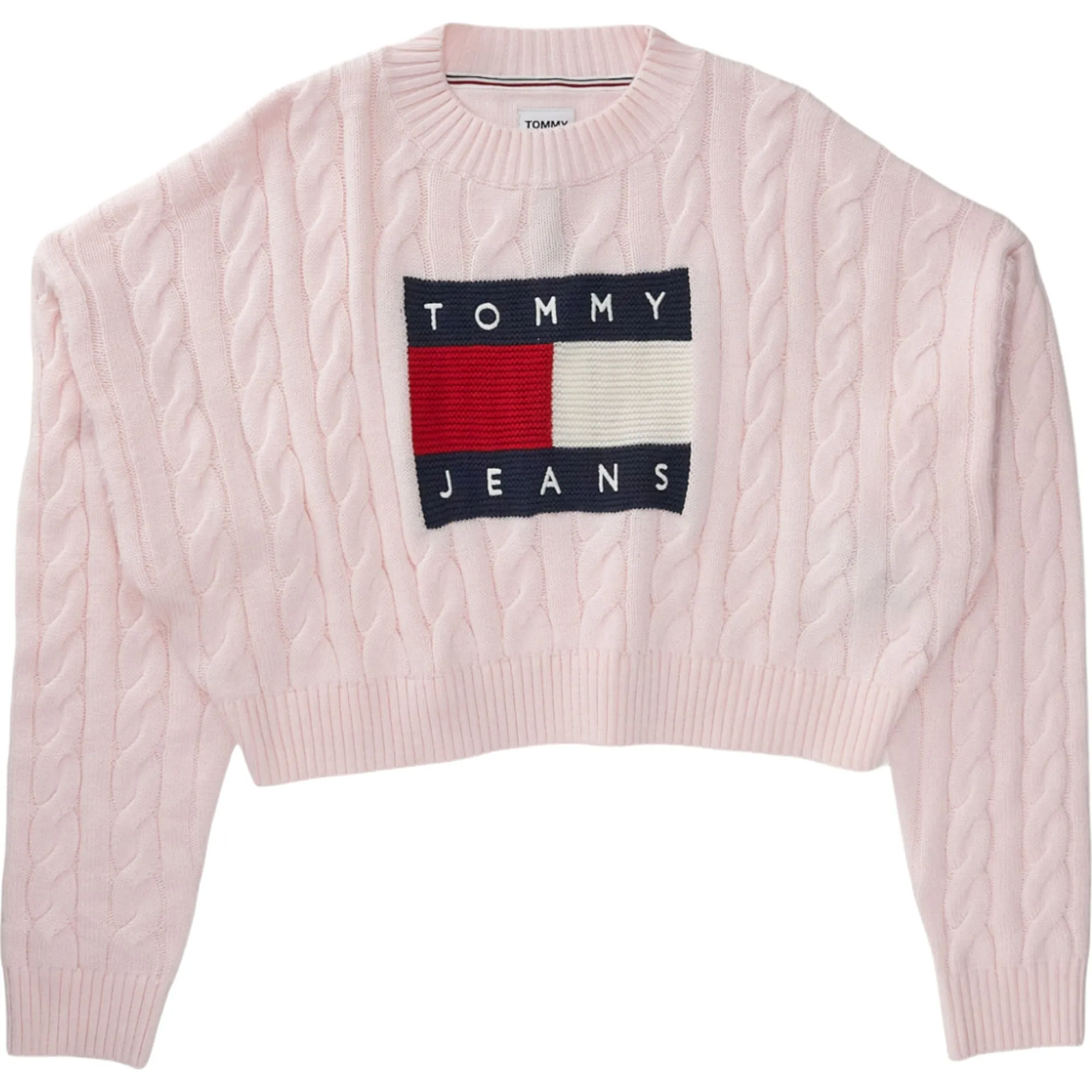 Tommy Jeans Pink Center Flag Sweater