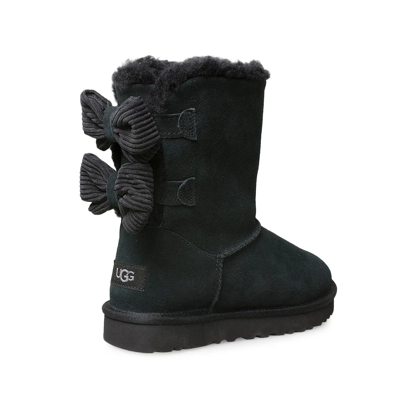 UGG Bailey Black Corduroy Bow Boots - Women's