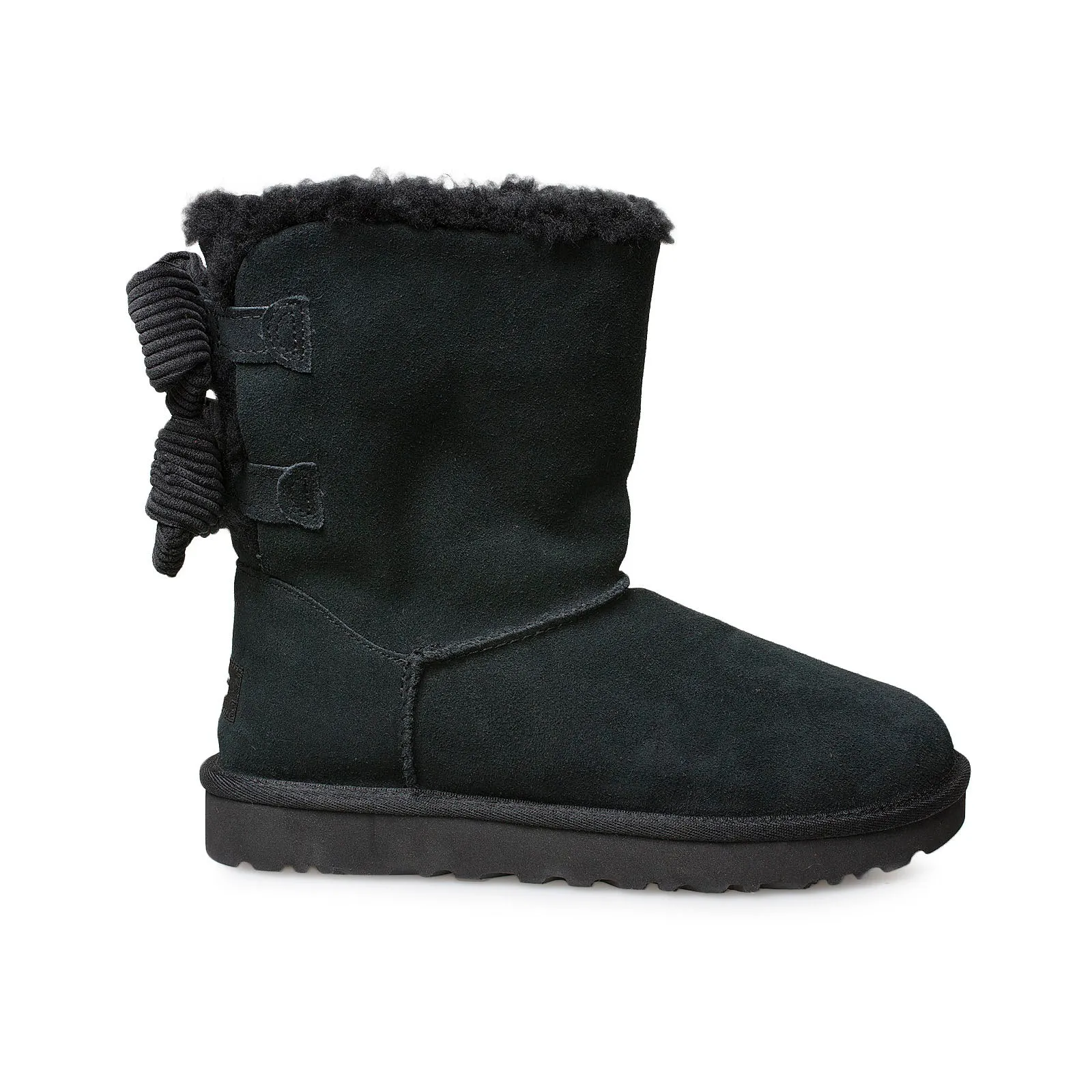 UGG Bailey Black Corduroy Bow Boots - Women's