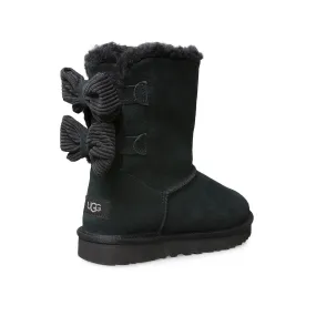 UGG Bailey Black Corduroy Bow Boots - Women's