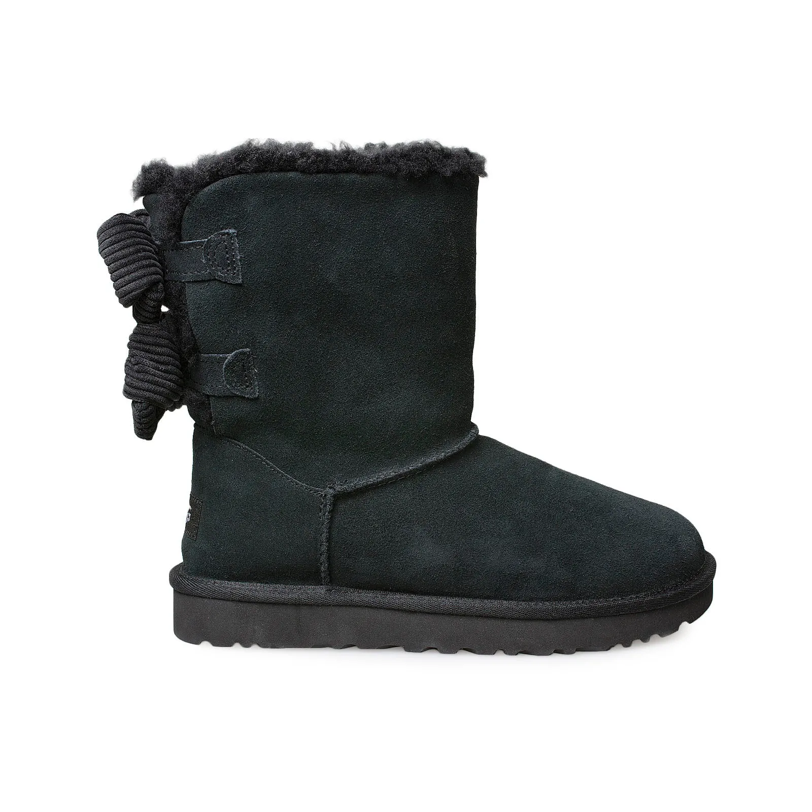 UGG Bailey Black Corduroy Bow Boots - Women's