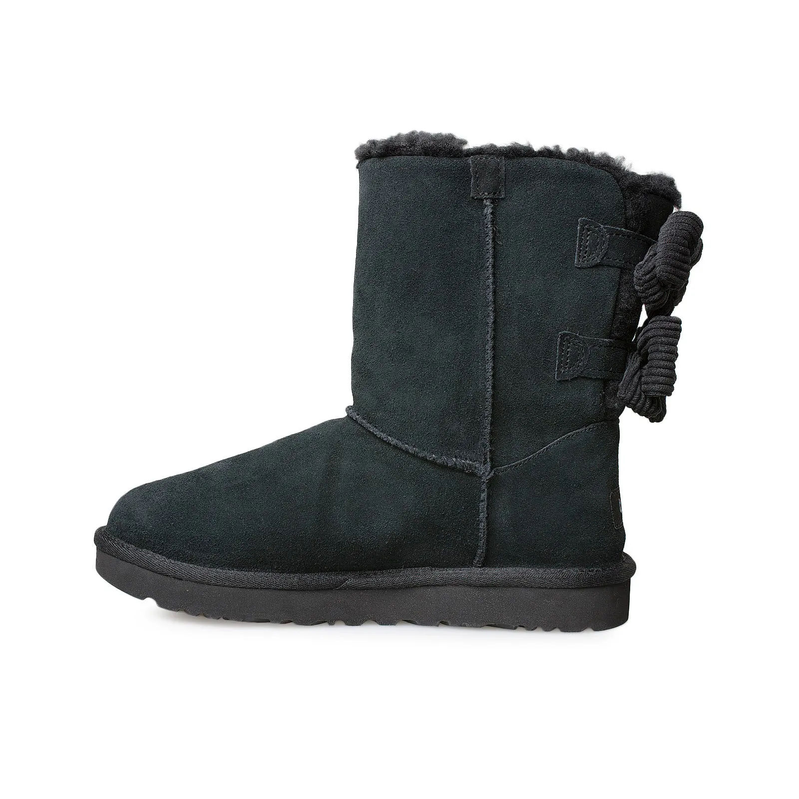 UGG Bailey Black Corduroy Bow Boots - Women's