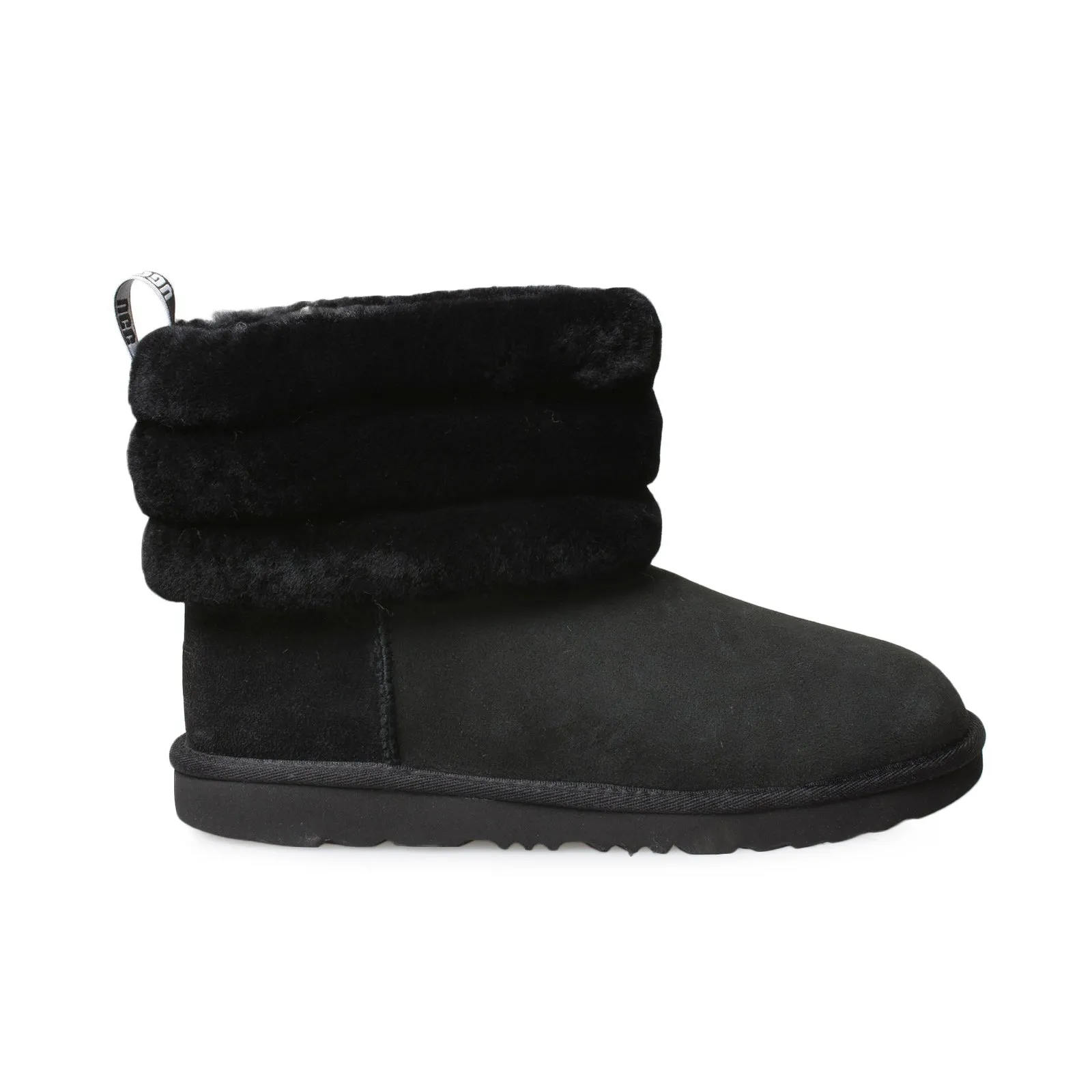 UGG Fluff Mini Quilted Black Youth Boots