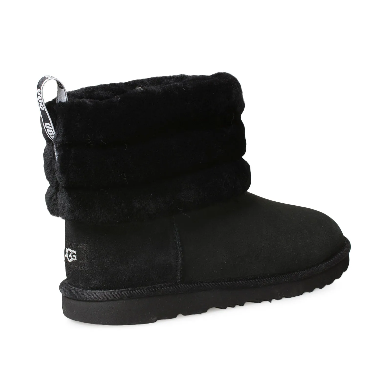 UGG Fluff Mini Quilted Black Youth Boots