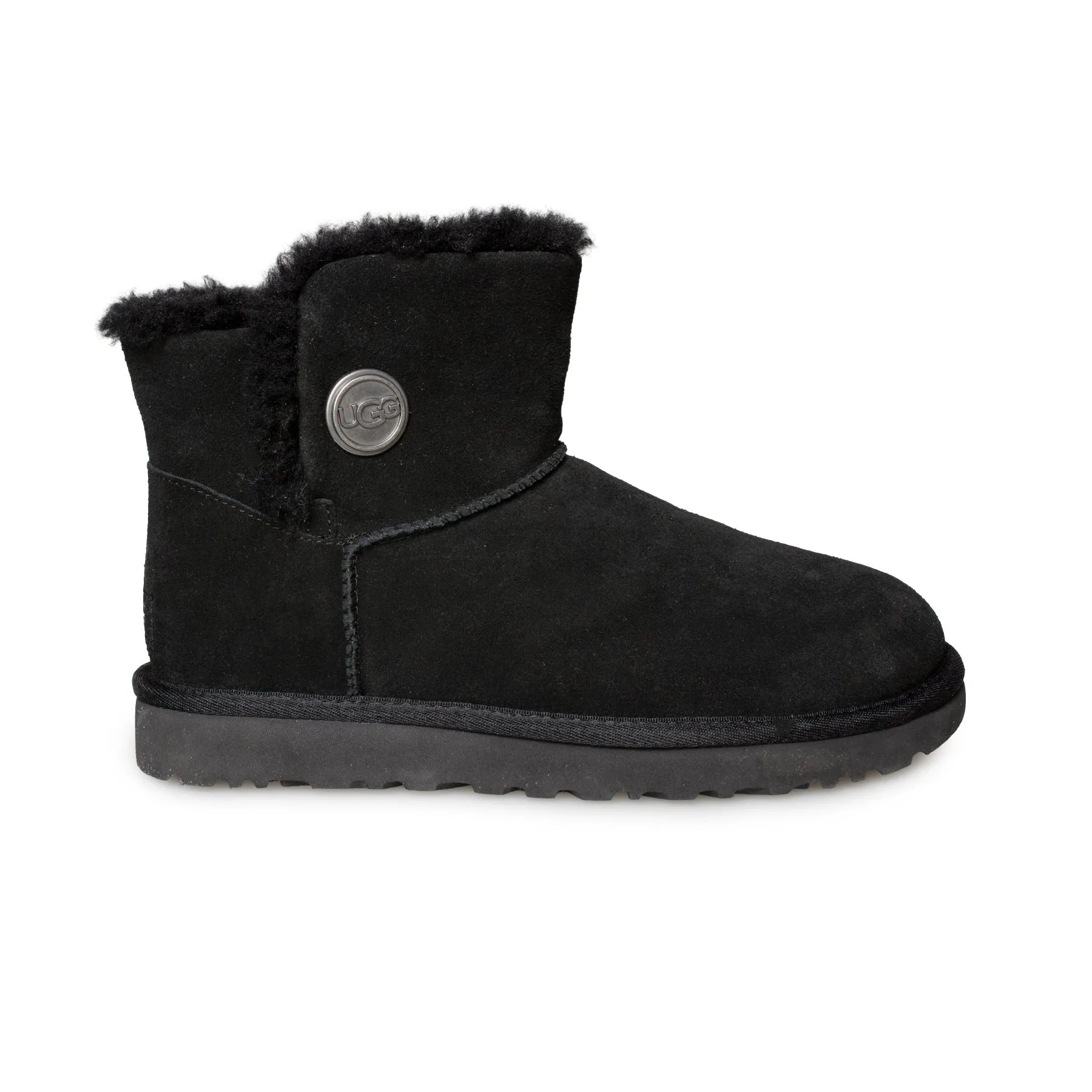 UGG Mini Bailey Snap Black Boots - Women's