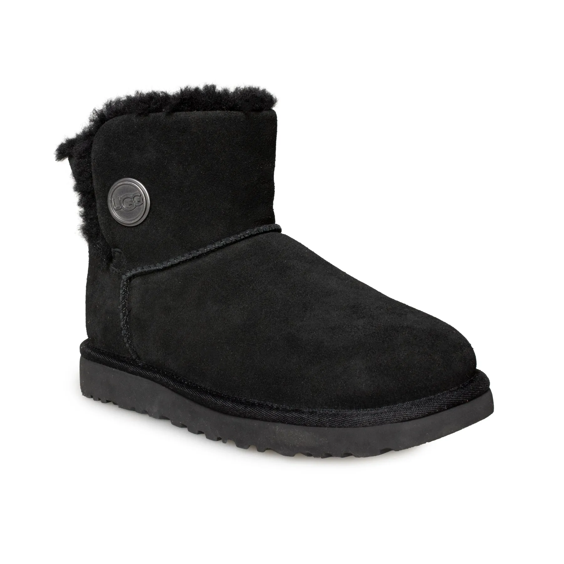 UGG Mini Bailey Snap Black Boots - Women's