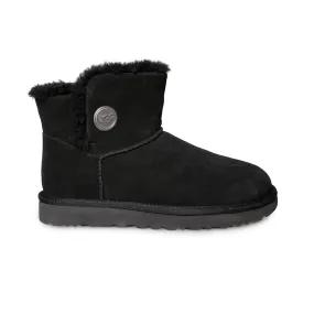 UGG Mini Bailey Snap Black Boots - Women's