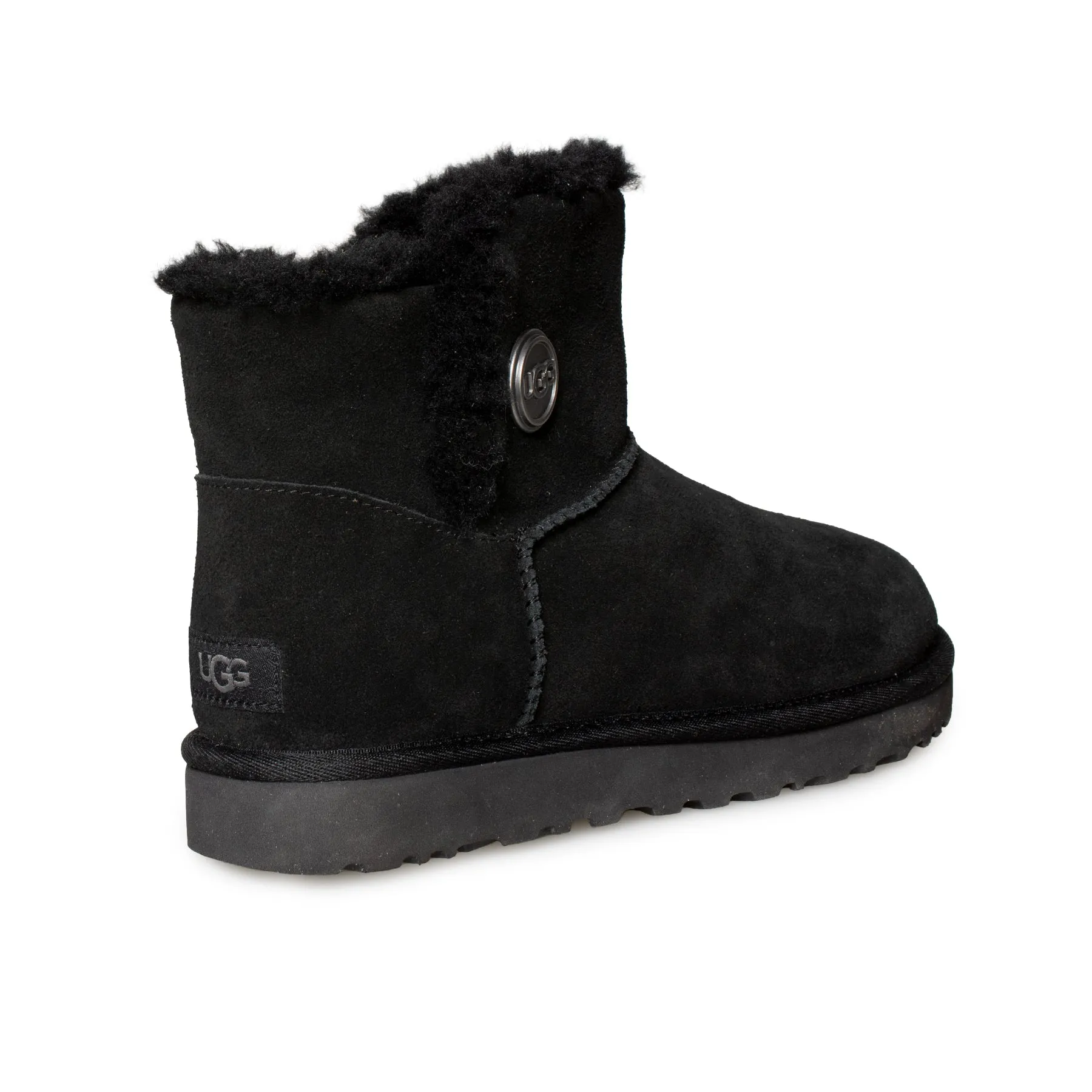 UGG Mini Bailey Snap Black Boots - Women's