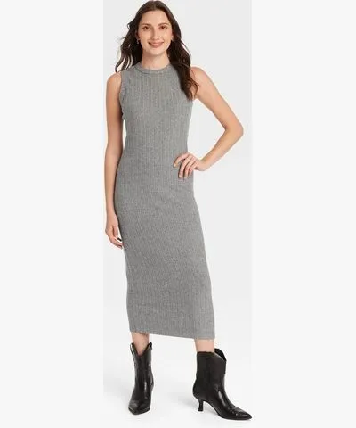 Universal Thread Women's Rib-Knit Midi Bodycon Dress - Universal Thread™ Heather Gray