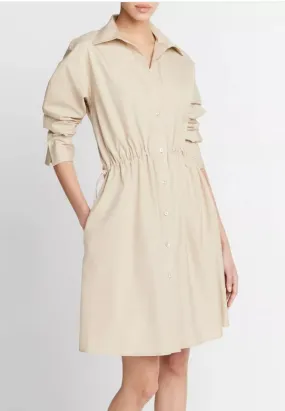 vince drawcord shirt dress ruched