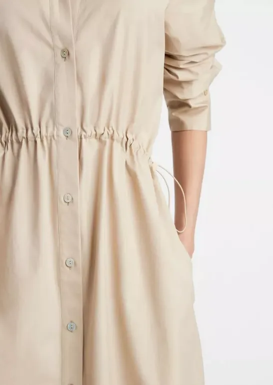 vince drawcord shirt dress ruched