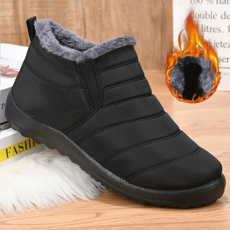 Waterproof Women's Snow Ankle Boots Flat