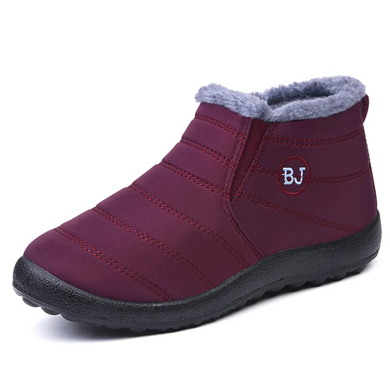 Waterproof Women's Snow Ankle Boots Flat