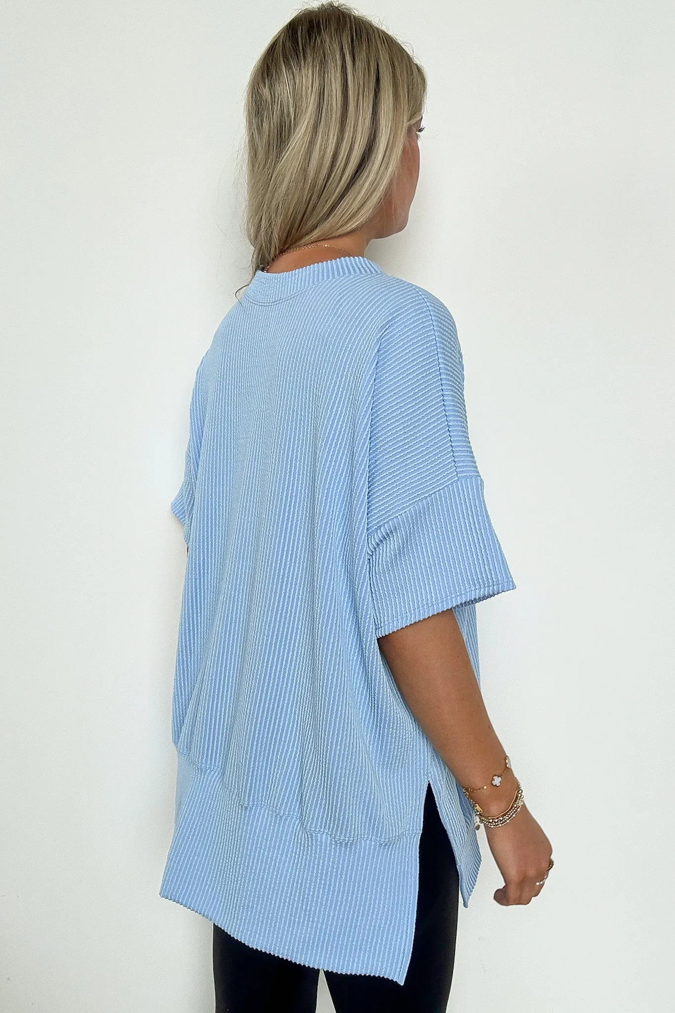 Weekend Wanderlust Rib Knit Side Slit Top - BACK IN STOCK