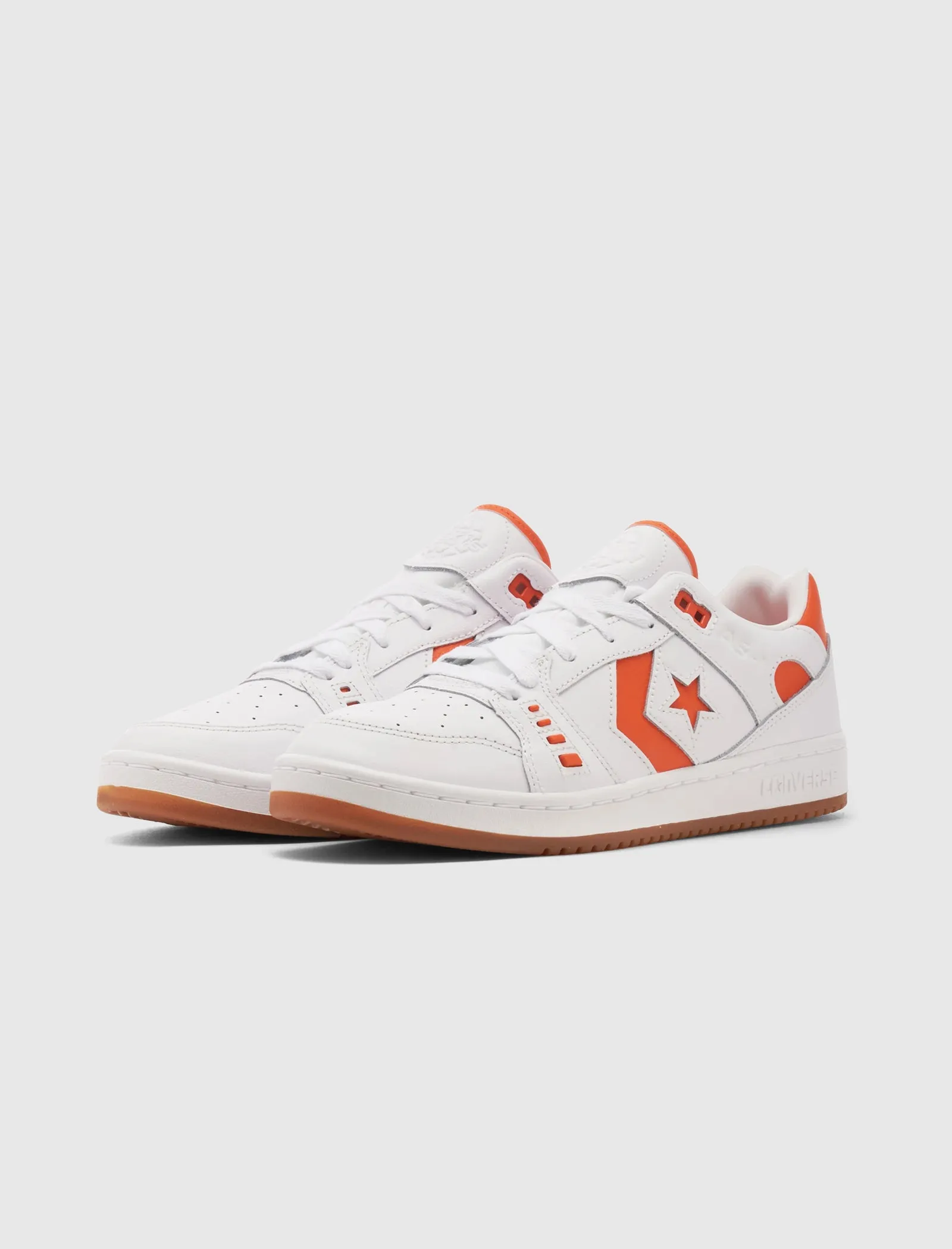 White and Orange AS-1 Pro OX Converse Sneakers