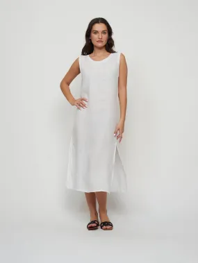 White Maxi Linen Dress