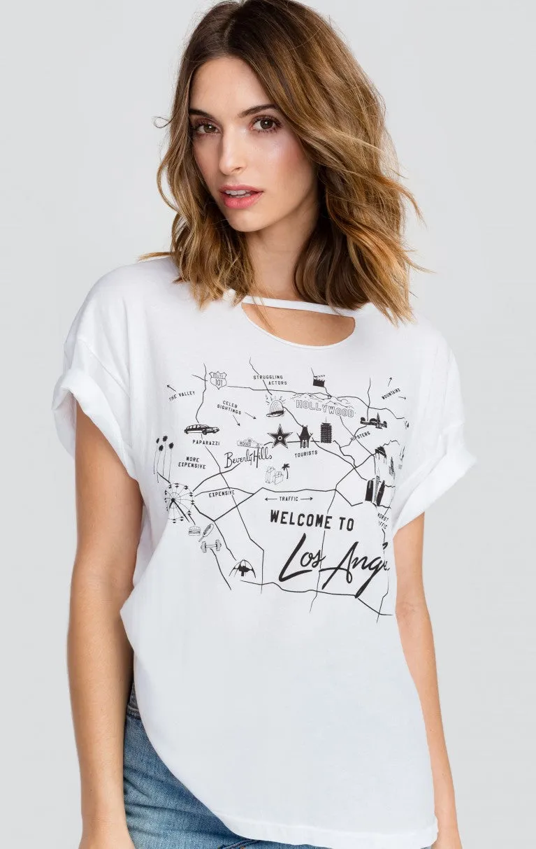 White Wildfox Star Maps Rivo Tee