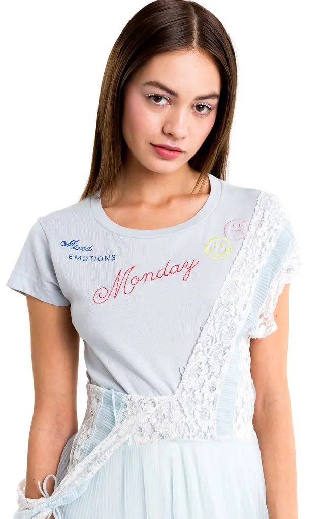 Wildfox Monday No.9 Tee Blue Ribbon