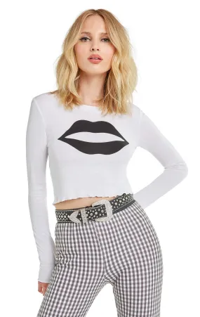 Wildfox Ren Long Sleeve Top: Read My Lips