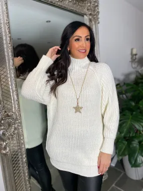 Winter White High Neck Knit Marilyn - Shop Now