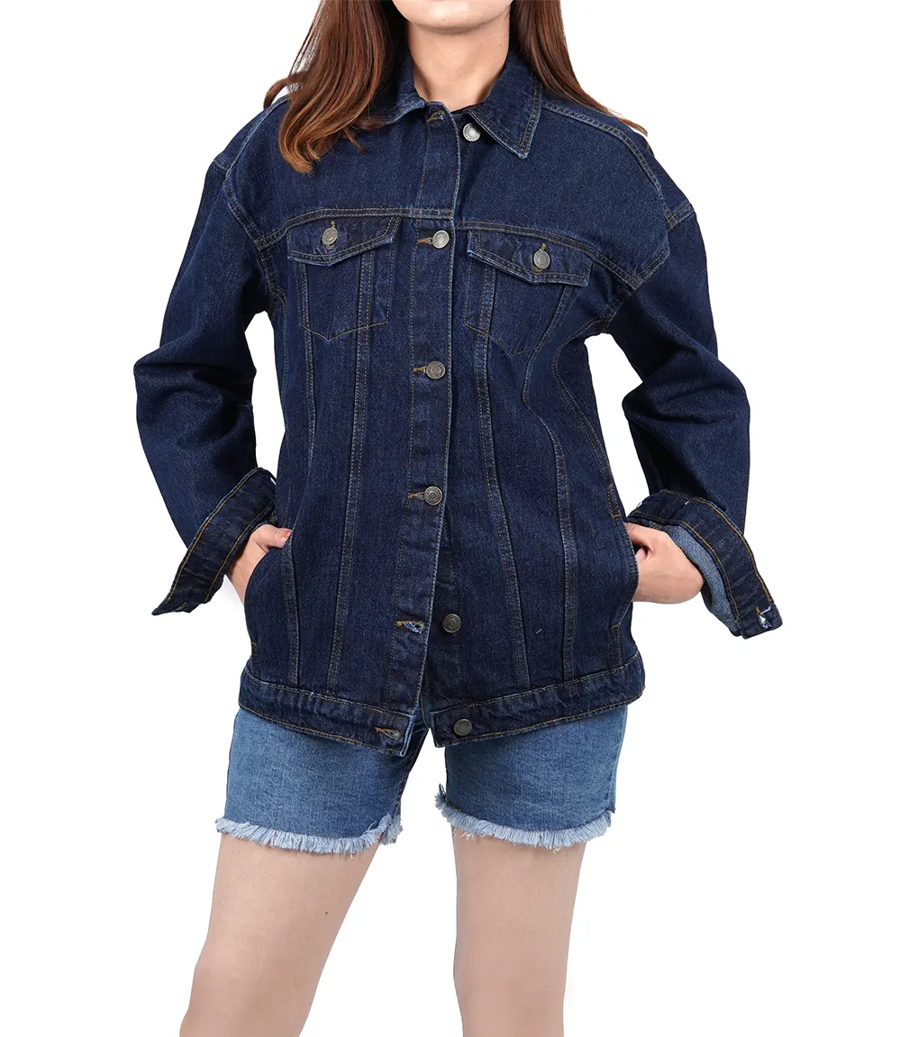 Women's Dark Blue Oversized Denim Jacket