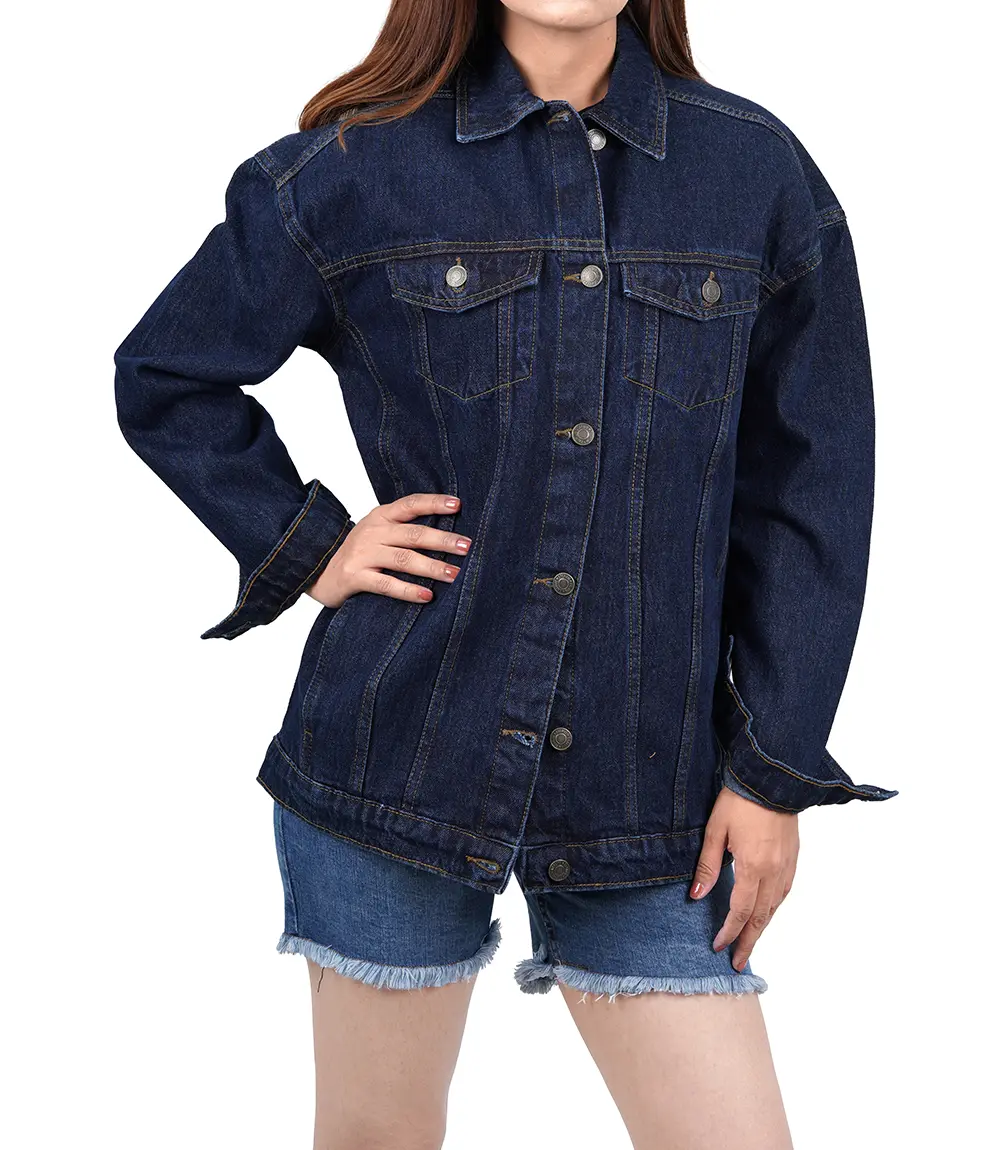 Women's Dark Blue Oversized Denim Jacket