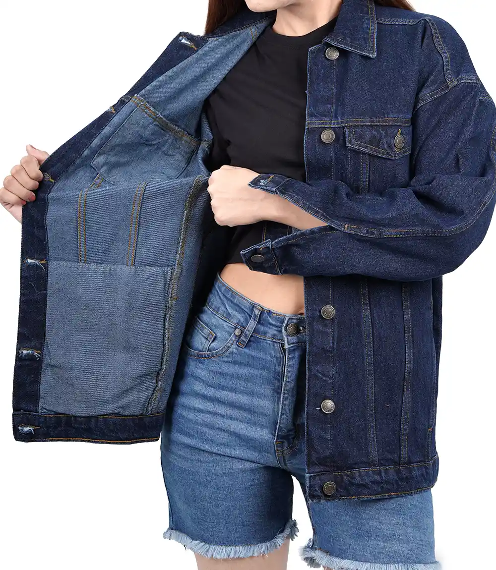 Women's Dark Blue Oversized Denim Jacket