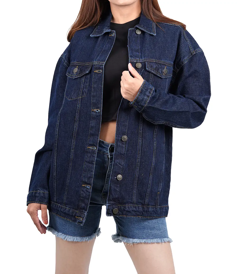 Women's Dark Blue Oversized Denim Jacket