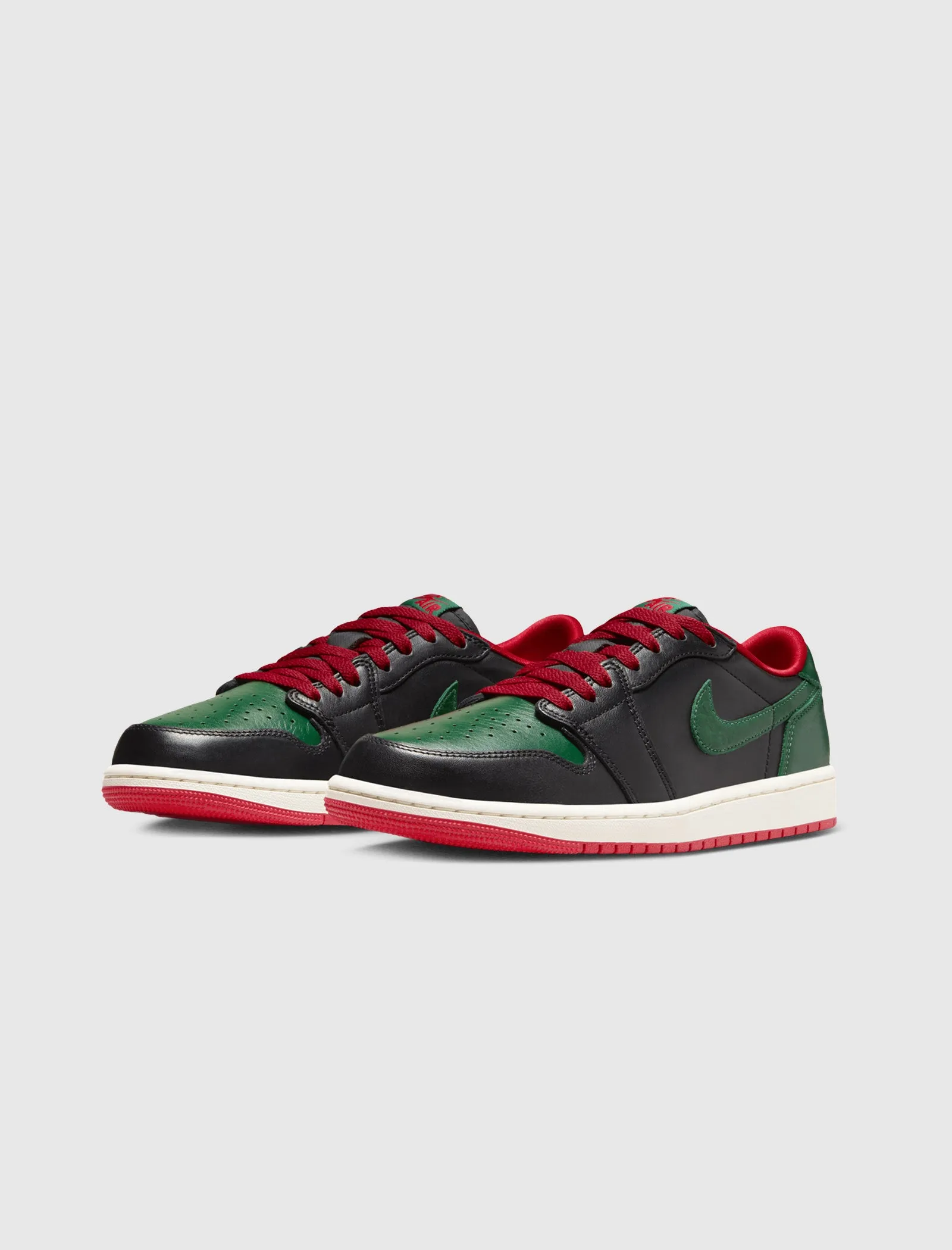 Womens Air Jordan 1 Low OG Black Gorge Green Varsity Red