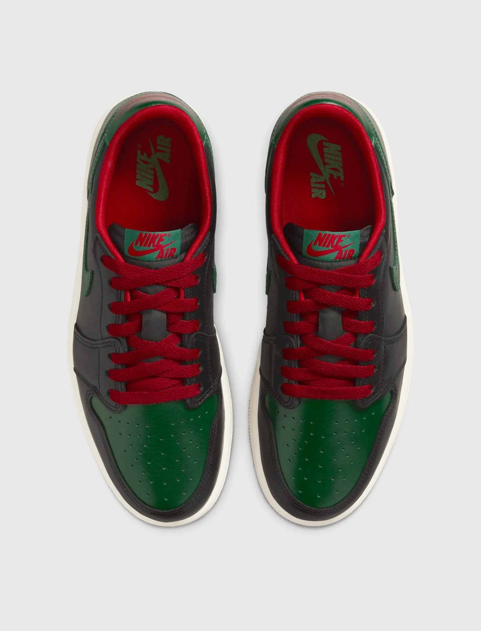 Womens Air Jordan 1 Low OG Black Gorge Green Varsity Red