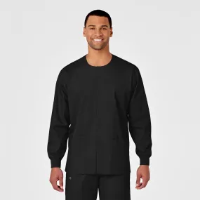 WonderWORK Unisex Snap Front Scrub Jacket - Black