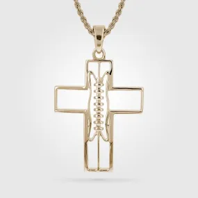 XL Football Cross Necklace, Gold - Gridiron Football Jewelry | Shop Now