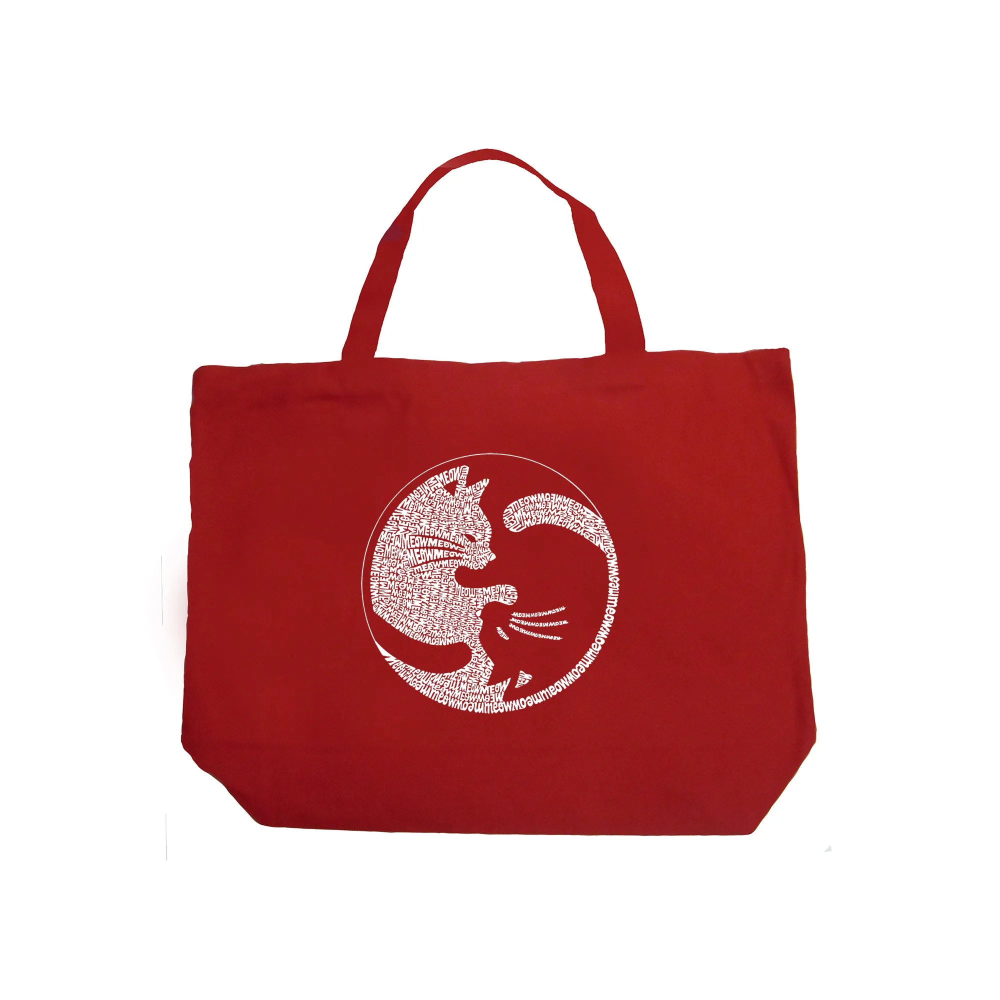 Yin Yang Cat  - Large Word Art Tote Bag