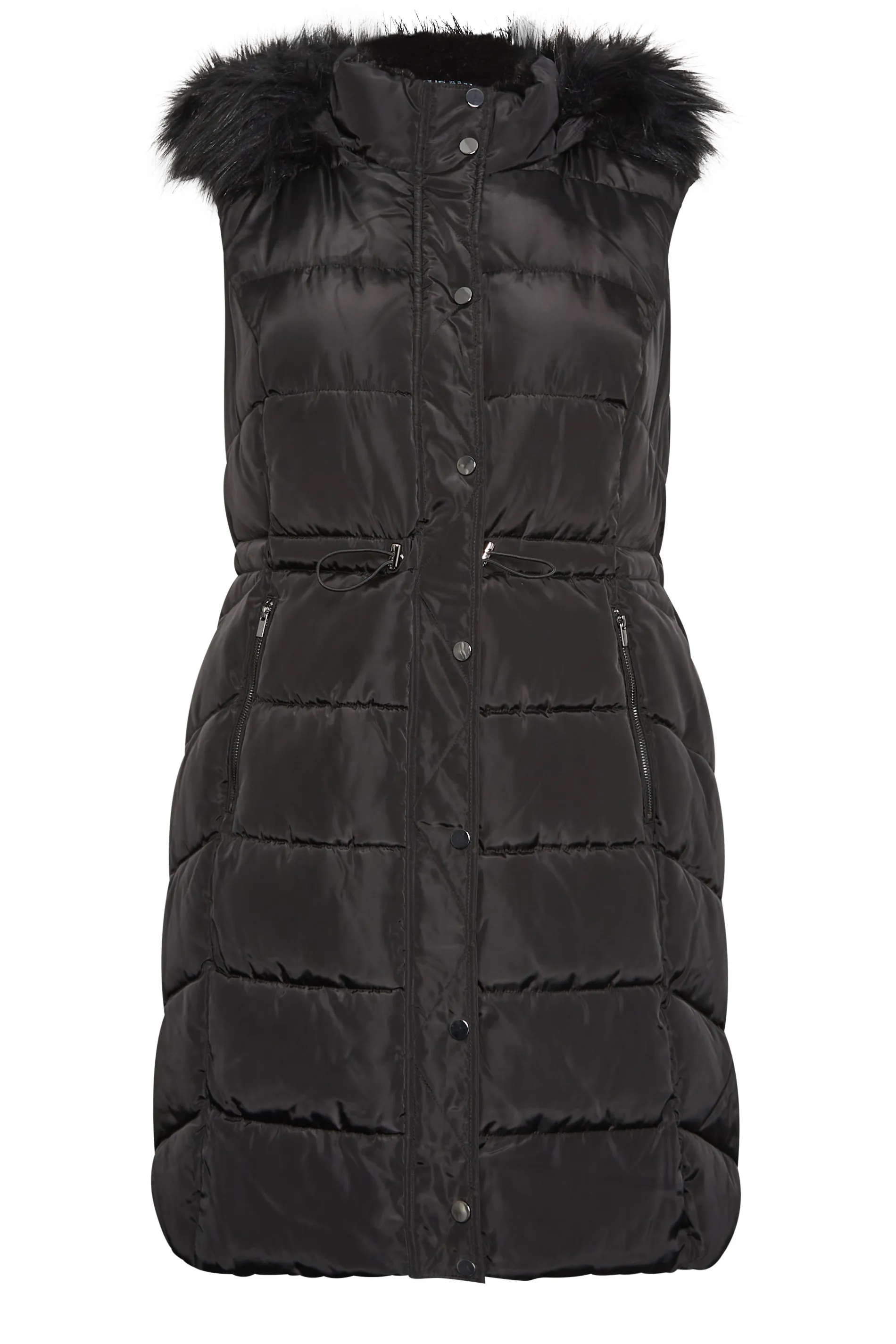 YOURS Black Padded Midi Gilet