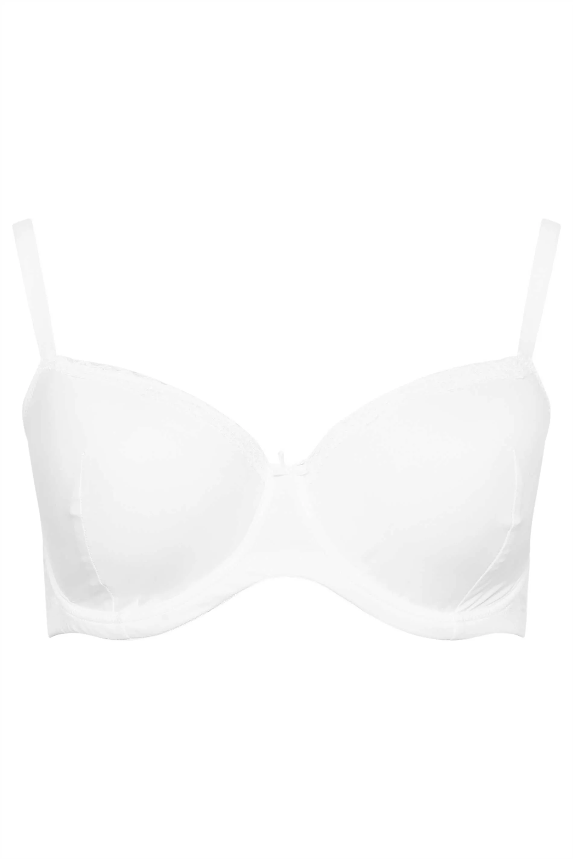 YOURS Curve White Lace Trim Padded Tee Bra