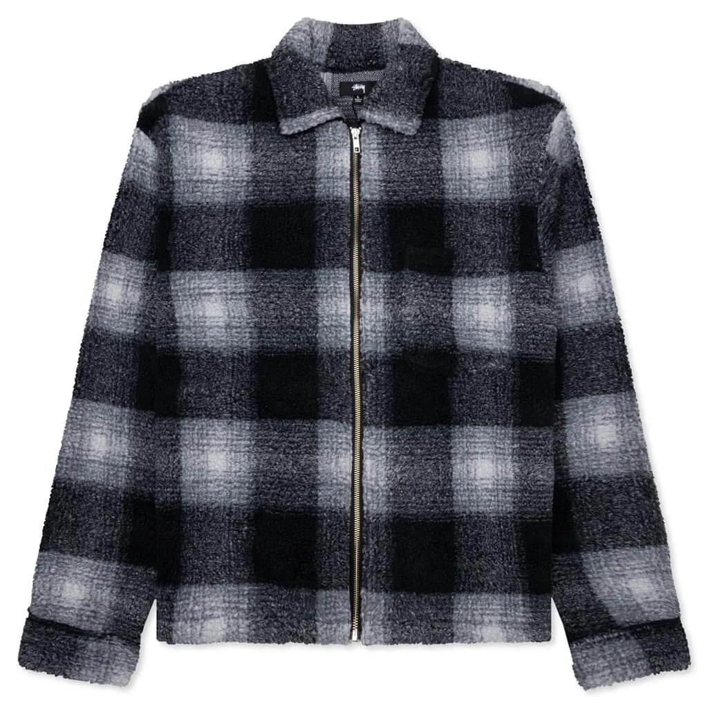 Zip Sherpa Shadow Plaid Black - Buy Now