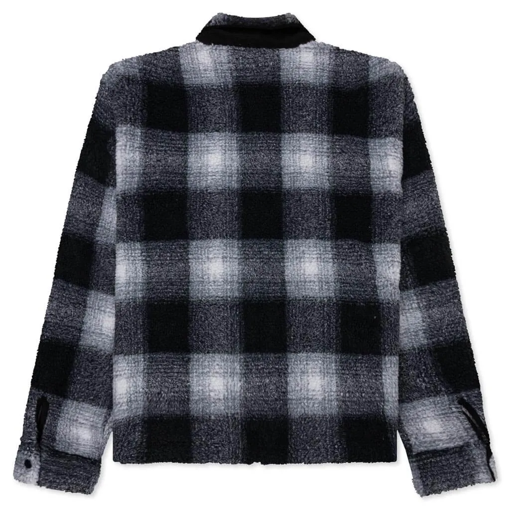 Zip Sherpa Shadow Plaid Black - Buy Now