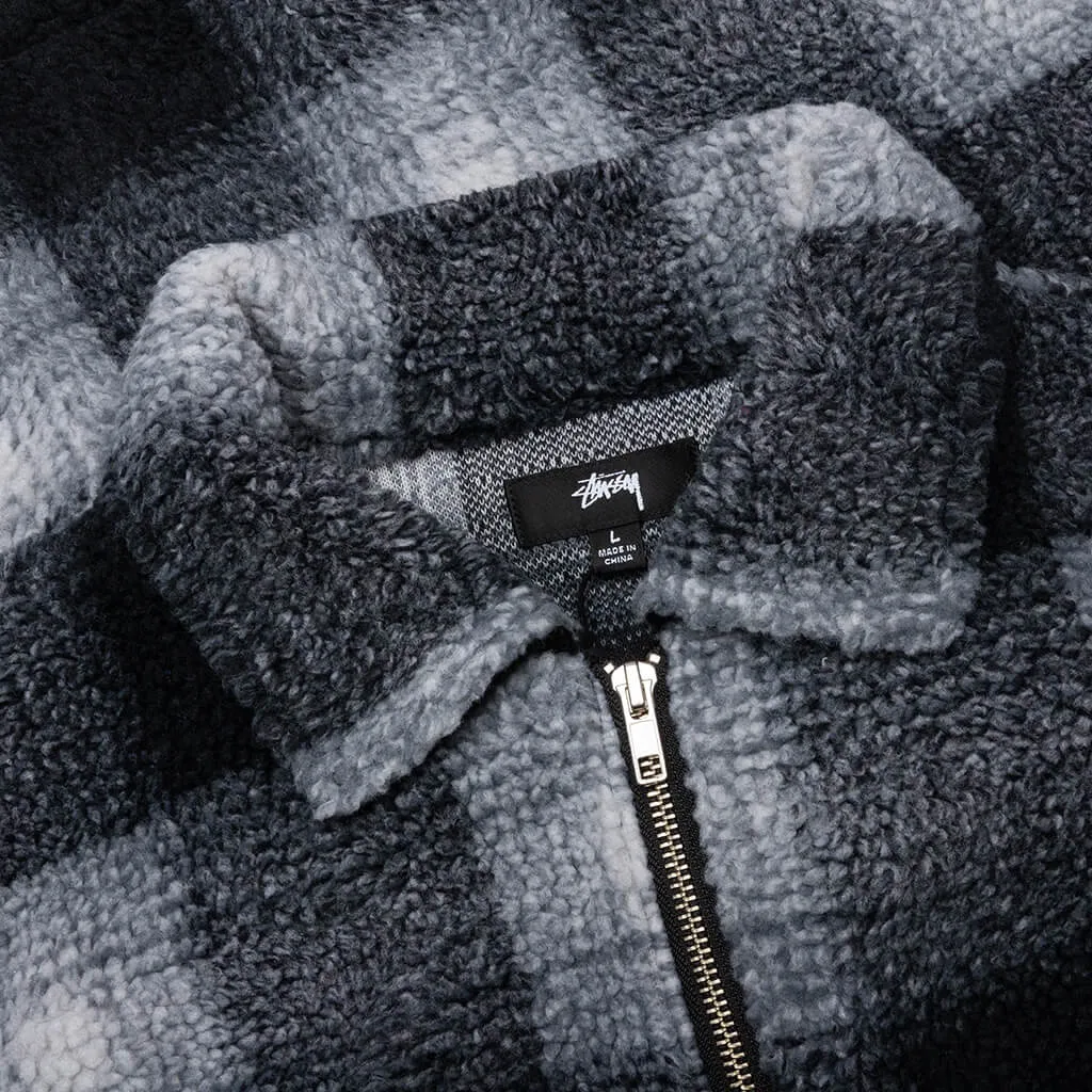 Zip Sherpa Shadow Plaid Black - Buy Now